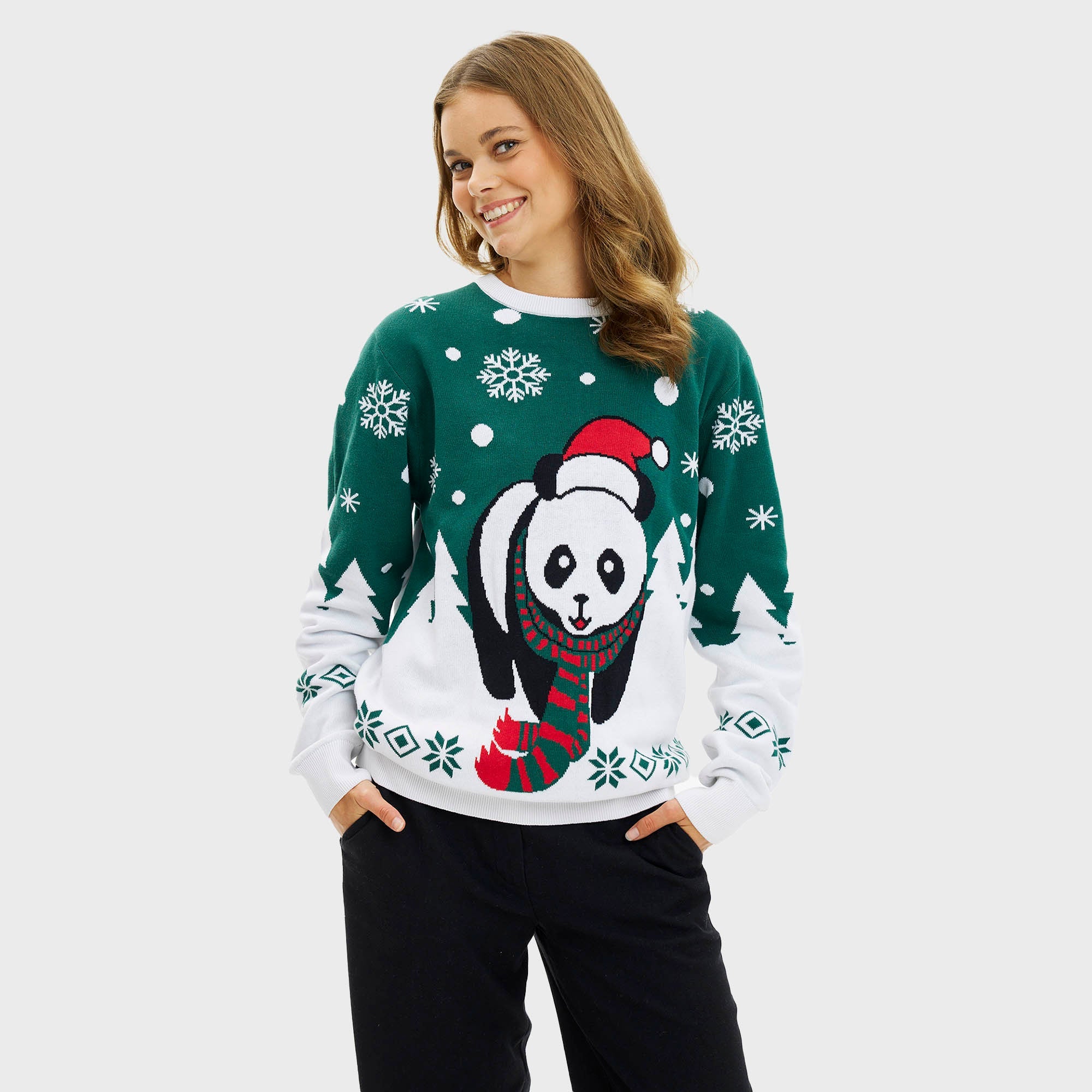 Pandaens Weihnachtspullover - Damen.